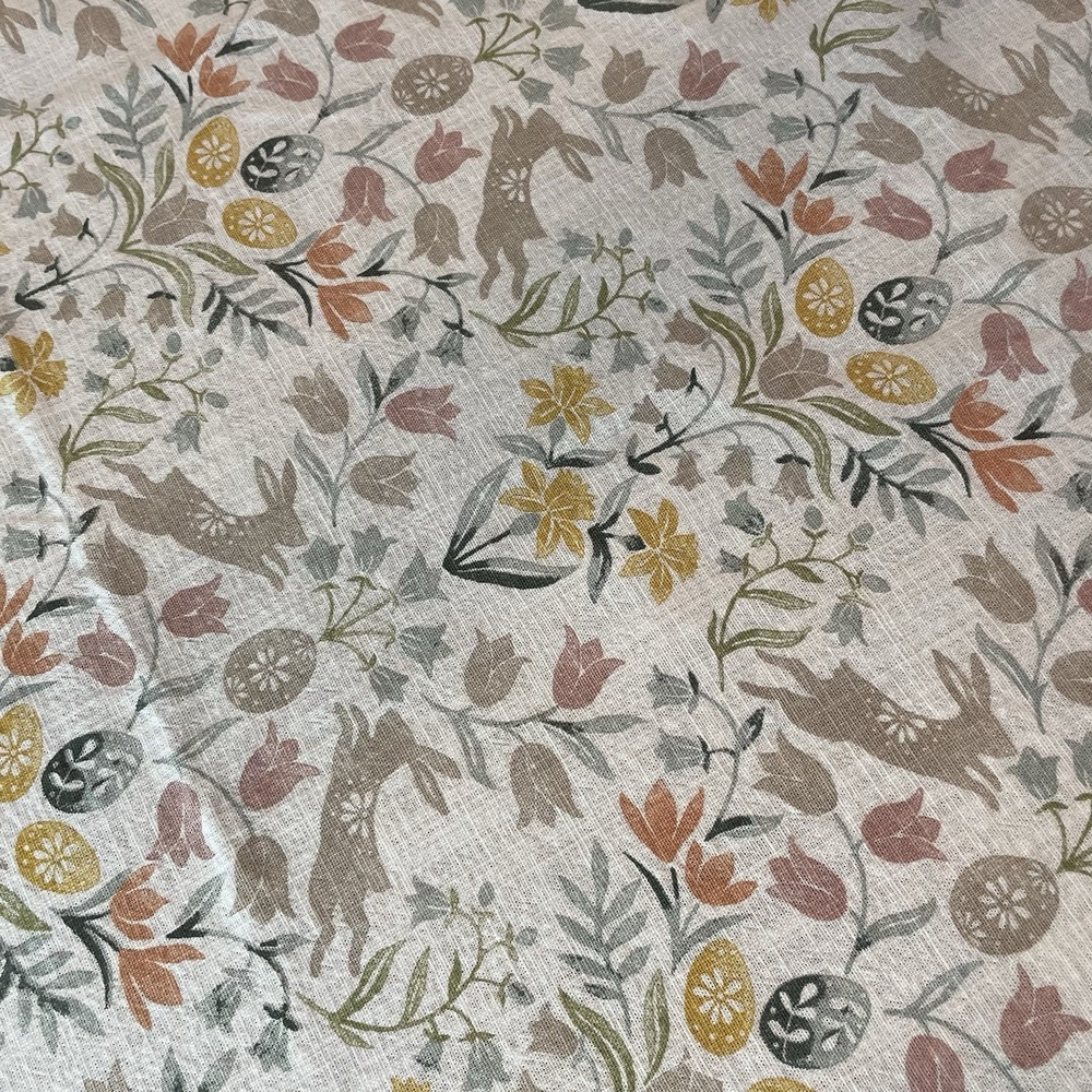 Rachel‎ Ashwell Easter Floral Tablecloth 60x90 Neutral Tones 100% Cotton Cottage
